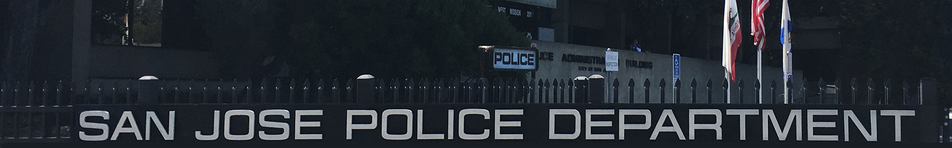San Jose Police Department gate sign