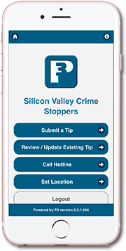 cell phone image of crime stoppers app