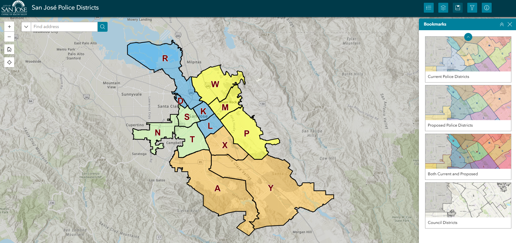 ArcGIS SJPD District map