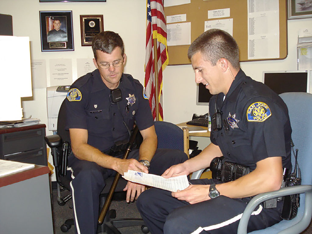 officers going over a report